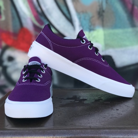 W Converse Skid Grip OX Nightfall Violet Sneakers - Picture 2 of 8